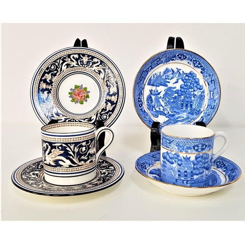 222 - WEDGWOOD FLORENTINE COFFEE SET
comprising six coffee cans and six saucers, together with a Willow pa... 