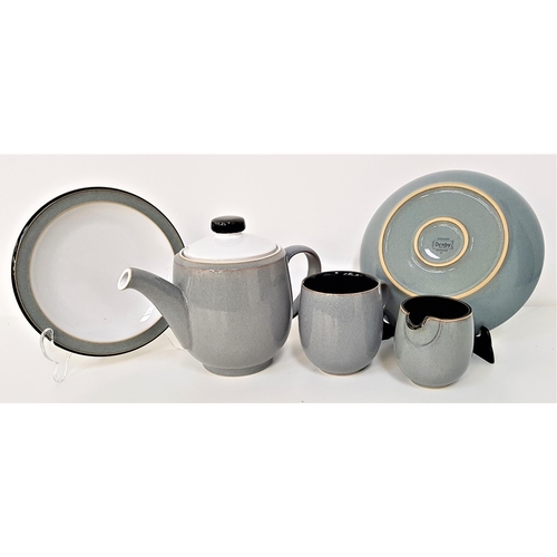 238 - DENBY DINNER SERVICE
with a grey and black ground, comprising four mugs, milk jug, tea pot, fourteen... 