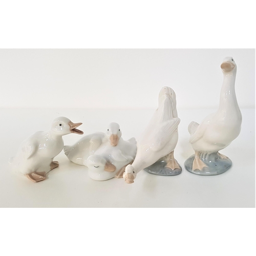 240 - FOUR NAO FIGURINES
of two geese, 15cm and 11cm high and two duck figurines, 8cm and 6cm high (4)