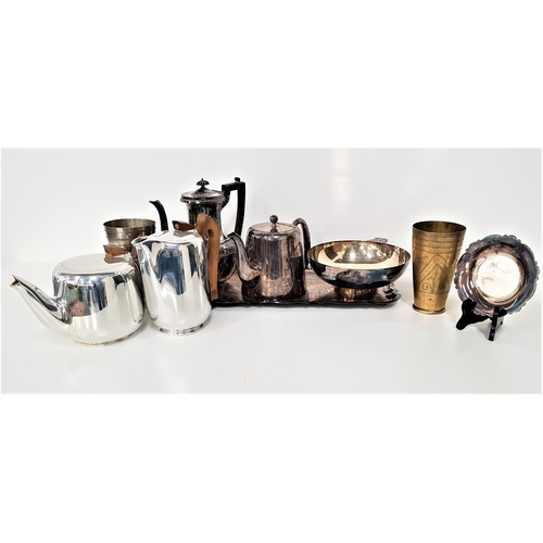 309 - LARGE SELECTION OF METALWARE
including a Picquot Ware tea pot and hot water pot, large quaich, eight... 