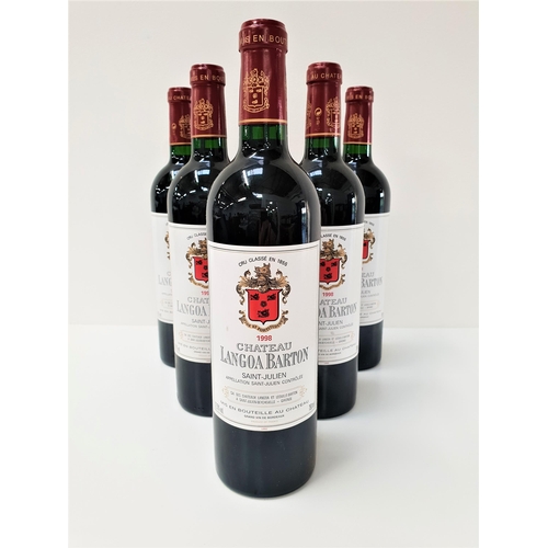 541 - 6 BOTTLES OF 1998 CHATEAU LANGOA BARTON SIANT-JULIAN
750ml and 12.5%