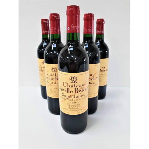 542 - SIX BOTTLES OF 1996 CHATEAU LEOVILLE POYFERRE SAINT JULIEN 
750ml and 13%