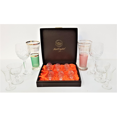 257 - SELECTION OF GLASSWARE
including a boxed set of six Webb crystal liqueur glasses, six wine glasses, ... 