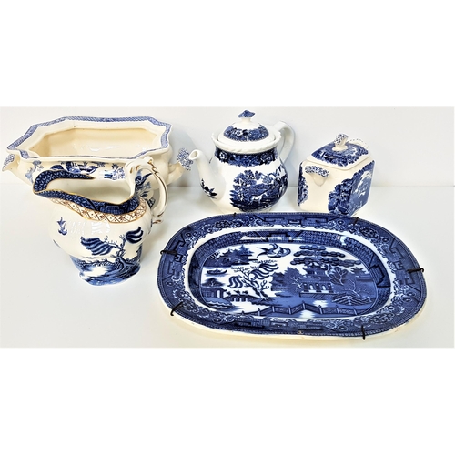 259 - SELECTION OF BLUE AND WHITE POTTERY
including a Mason's lidded sugar bowl, Mason's Stratford pattern... 