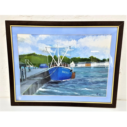 389 - KING
St. Apollo at berth, gouache, signed, 24.5cm x 35cm