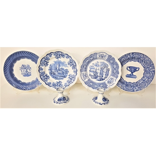 143 - SELECTION OF SPODE BLUE ROOM PLATES
including Portland Vase, Warwick Vase, Pagoda, Trophies, Ruins, ... 