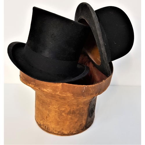 224 - GENTLEMANS BLACK SILK TOP HAT
marked S. Vickery Successor To John Patterson 102 Trongate Glasgow, th... 