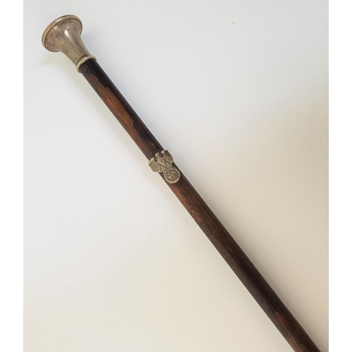 271 - NAZI GERMAN WALKING STICK
with a totenkopf embossed top above a Nazi war eagle, lacking metal tip to... 