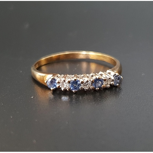 83 - SAPPHIRE AND DIAMOND SEVEN STONE RING
on nine carat gold shank, ring size P-Q