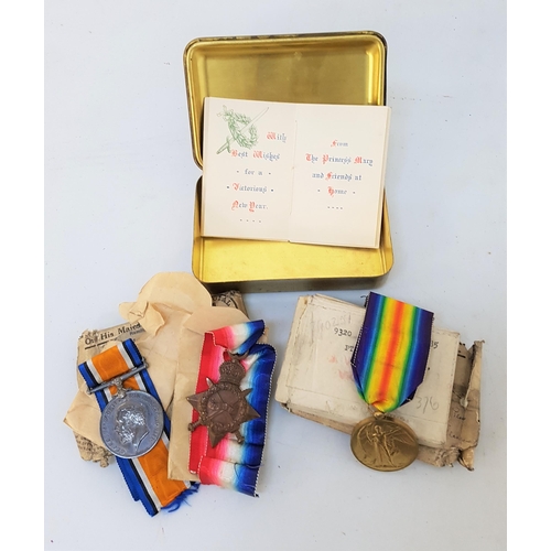 280 - WWI MEDAL TRIO
named to 9320 Private J. McCreadie of the Scottish Rifles, comprising the 1914-15 Sta... 