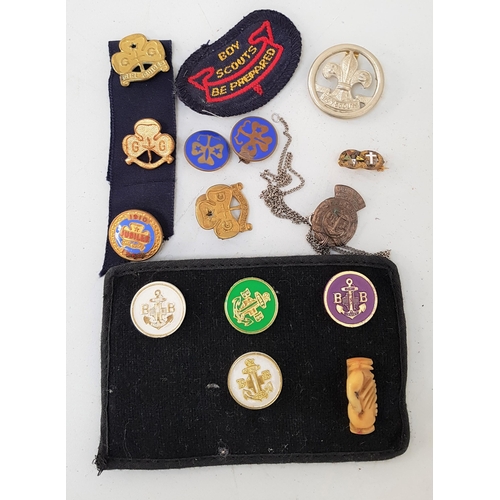 273 - SELECTION OF BADGES
some enamelled, from the Boys Brigade, Scouts and Girl Guides