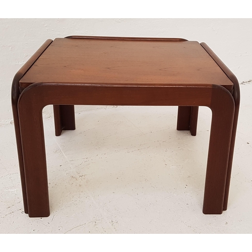 323 - 1970s ROSEWOOD OCCASIONAL TABLE
the square inset top with a white melamine underside, standing on ar... 