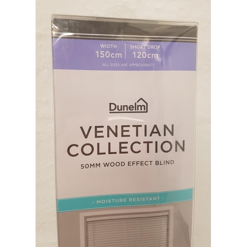 325 - NEW DUNELM VENETIAN BLIND
in wood effect with original packaging, 150cm wide x 120cm drop