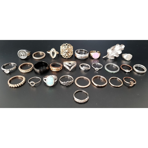 77 - SELECTION OF SILVER AND OTHER RINGS
including stone set examples, 1 box