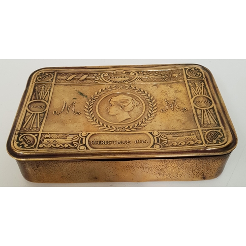 279 - WWI PRINCESS MARY BRASS CHRISTMAS TIN
with embossed decoration