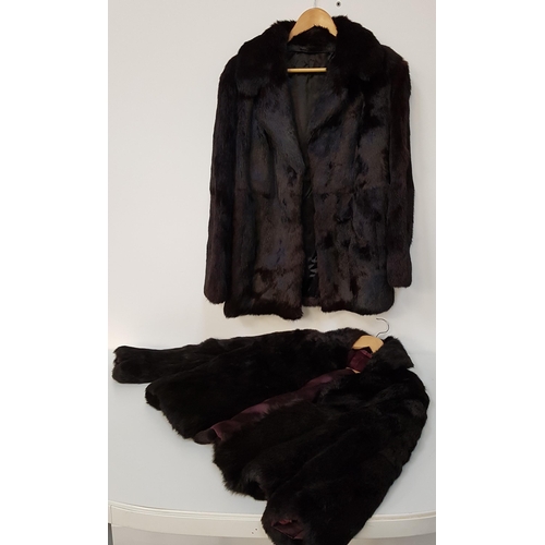 233 - TWO LADIES CONEY FUR SHORT JACKETS
both in black with side pockets (2)