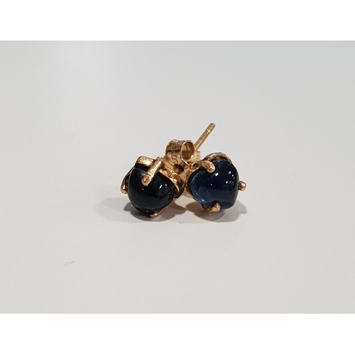 87 - HEART SHAPED SAPPHIRE STUD EARRINGS
in unmarked gold, the butterflies marked '750'