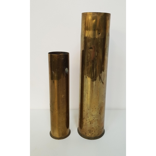 206 - TWO BRASS ARTILLERY SHELLS
35cm and 25cm high (2)