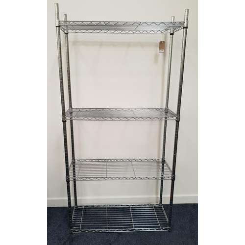 378 - INDUSTRIAL METAL RACKING
with four adjustable slatted shelves, 183cm x 90cm