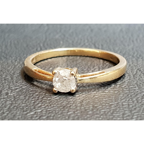 105 - DIAMOND SINGLE STONE RING
approximately 0.25cts, on nine carat gold shank, ring size N