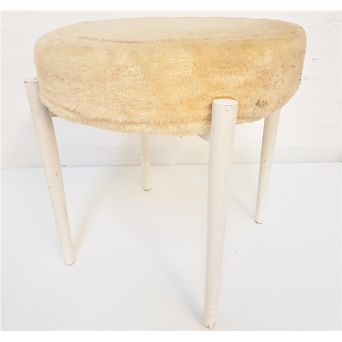 384 - VINTAGE 1960s EAST GERMAN DRESSING STOOL
by Veb Vsi Neuhausen, with a circular padded seat, standing... 