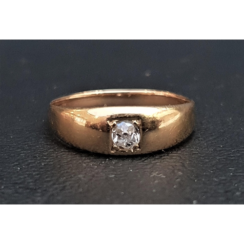 107 - DIAMOND SINGLE STONE RING
the flush set diamond approximately 0.2cts, on gold shank with indistinct ... 