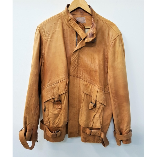 253 - GAY IRONMONGER GENTS LEATHER JACKET
in light tan, zip closure and below pockets, size 40