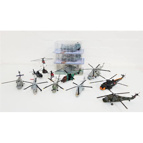 287 - SELECTION OF MODEL MILITARY HELICOPTERS
with examples in metal and plastic, three boxed examples, in... 