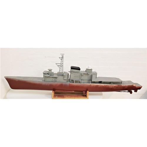 301 - RADIO CONTROL NAVY FRIGATE
of fibreglass construction with lift off deck and propellers, not complet... 