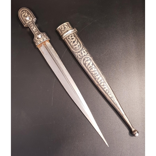 135 - RUSSIAN NIELLO SILVER DAGGER
with scrolling decoration, marked 84 and with St Petersburg town mark, ... 