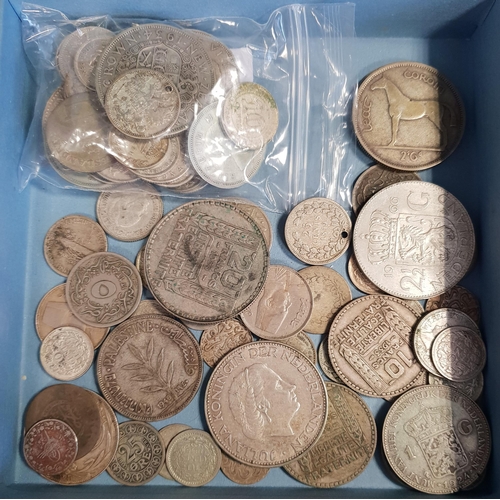 304 - SELECTION OF WORLD SILVER COINS
silver content ranging from 500-925, including a 1933 French 20 Fran... 