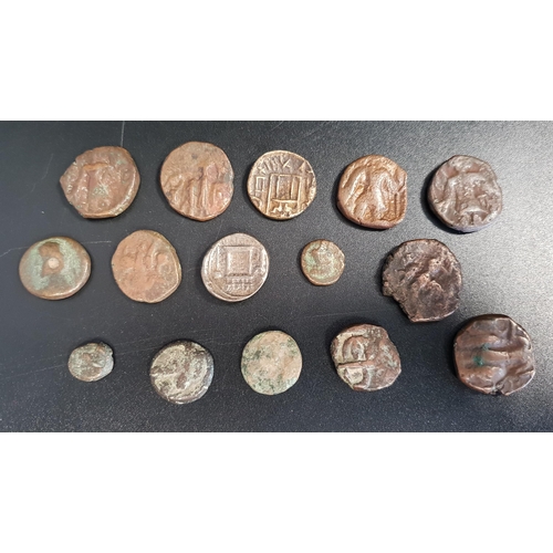 318 - SELECTION OF SIXTEEN ANCIENT POSSIBLY ROMAN COINS
of various sizes and designs (16)