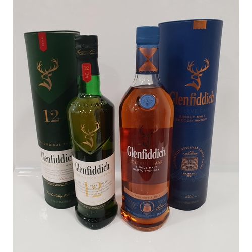 458 - TWO BOTTLES OF SINGLE MALT SCOTCH WHISKY
comprising one bottle of Glenfiddich 12 year old, 70cl and ... 