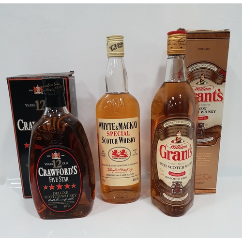 460 - THREE BOTTLES OF BLENDED SCOTCH WHISKY
comprising one bottle of 12 year old Crawford's Five Star Del... 