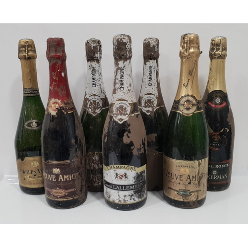 473 - SEVEN BOTTLES OF CHAMPAGNE AND SPARKLING WINE
comprising three bottles of Chantal Lallement Champagn... 