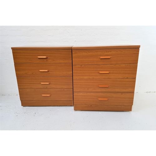 392 - PAIR OF WOOD EFFECT CHESTS
each with four drawers with roll over handles, 86cm x 76.5cm (2)