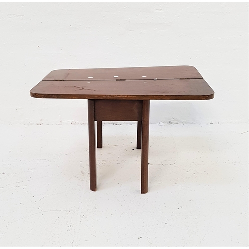 401 - MAHOGANY OCCASIONAL TABLE
with a fold over rotating top, standing on shaped supports, 59.5cm wide