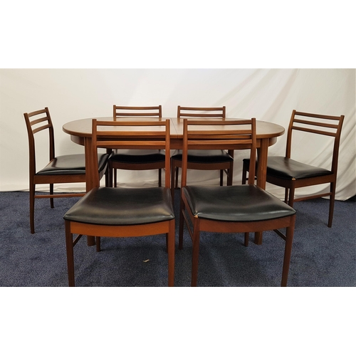 427 - RETRO 1970s MACKINTOSH TEAK DINING ROOM SUITE
comprising an oval extending dining table, 203cm long ... 