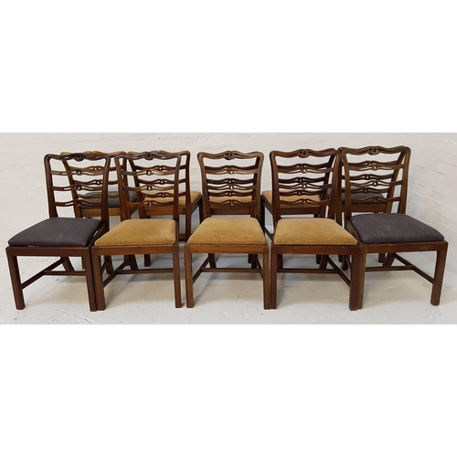 435 - SET OF TEN GEORGE III STYLE MAHOGANY DINING CHAIRS
with carved and pierced horizontal splats above p... 