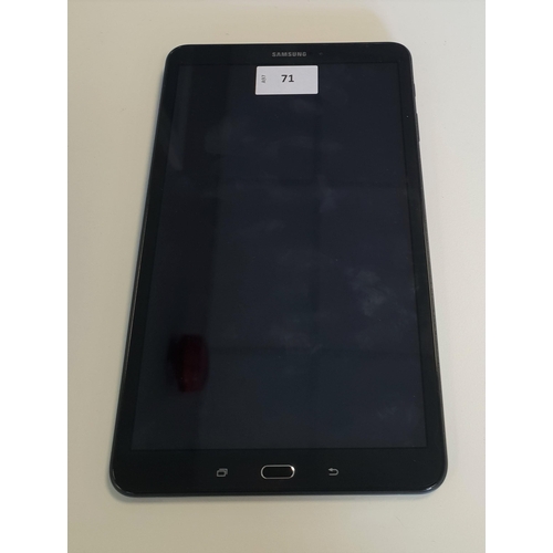 71 - SAMSUNG GALAXY TAB A 10.1
model: T580, serial number: R52M2040EAD, Google Account Locked, Note: It i... 