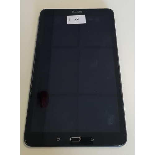 72 - SAMSUNG GALAXY TAB A 10.1 16GB
model: T580, serial number: R52H804RCJX, Google Account Locked, Note:... 