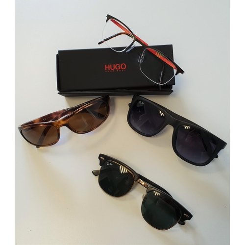 86 - THREE PAIRS OF RAY-BAN SUNGLASSES
together with a pair of Hugo Boss spectacle