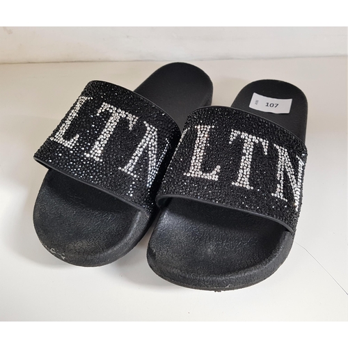 92 - PAIR OF VALENTINO SLIDERS
with rhinestone detail