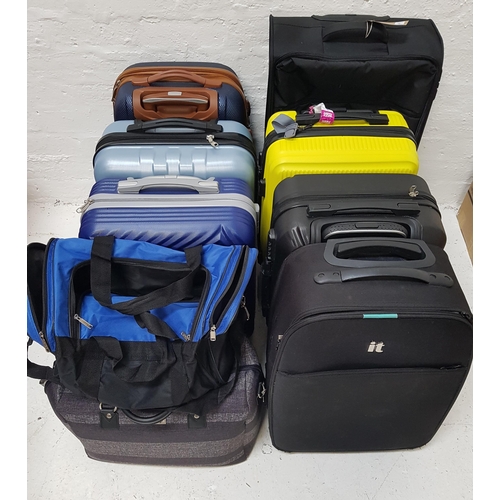 153 - SELECTION OF SIX SUITCASES AND TWO BAGS 
including: HQC, Luca Sport, Revelation, Highbury, IT etc
No... 