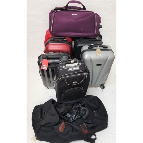 154 - SELECTION OF SEVEN SUITCASES AND TWO HOLDALLS
including: Roval, Ferrazzi, PerfectLine etc
Note: Suit... 