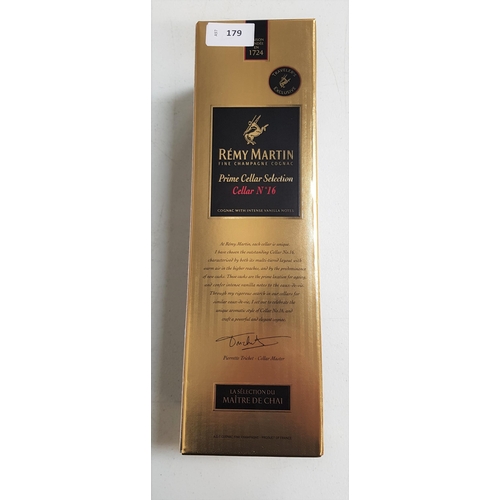 179 - REMY MARTIN FINE CHAMPAGNE COGNAC PRIME CELLAR SELECTION NO16
1 Litre & 40%
Note: You must be over t... 