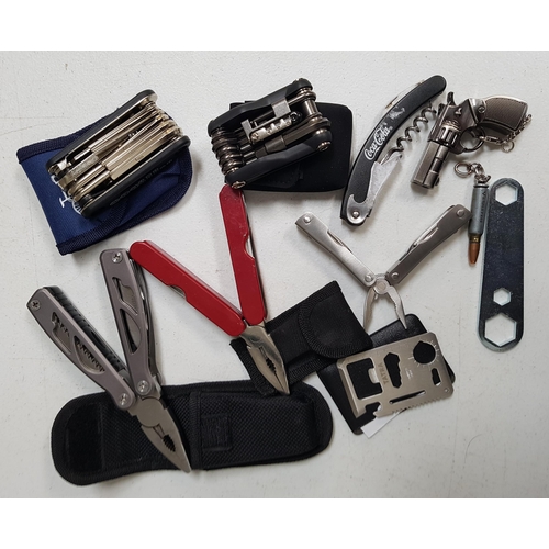 184 - SELECTION OF NINE MULTI-TOOLS & TOOLS
including: Two bike multi-tools etc