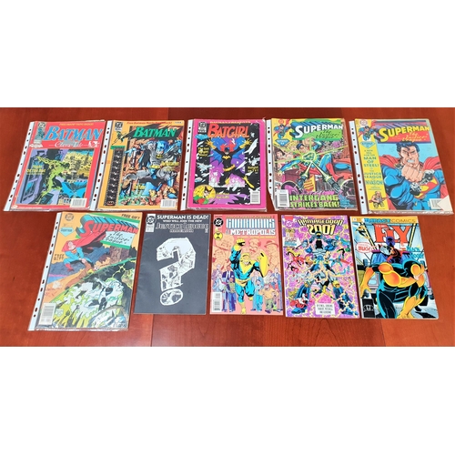 239 - SELECTION OF DC COMICS
comprising Superman numbers 51, 52 and 54; Batgirl dated Nov. 1990; Batman nu... 