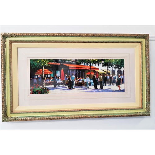 334 - E. ANTHONY ORME (b.1945)
Parisian café culture, gouache, signed, 28cm x 78cm, in ornate frame