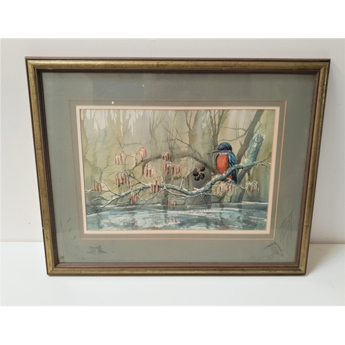 339 - BRYCE
Kingfisher At Lords Wood, watercolour, signed and label to verso, 28cm x 42cm